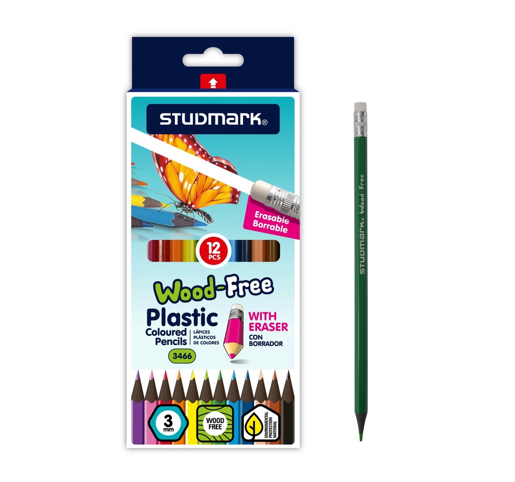 COLOR ST-03466 PLASTICO LARGO 12X1 C/BORRADOR