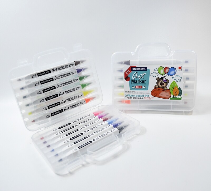 MARCADOR ART.ST-03908-12 BISEL-PINCEL AGUA 12 COL.          