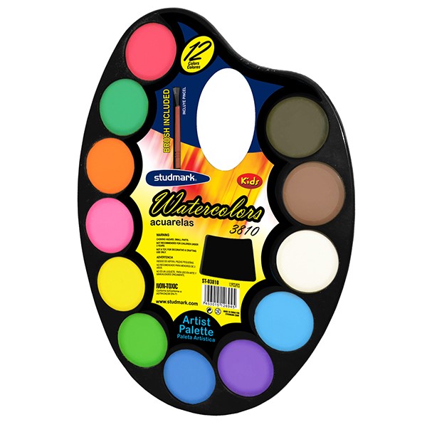 ACUARELA ST-03810 PALETA/PINCEL 12X1