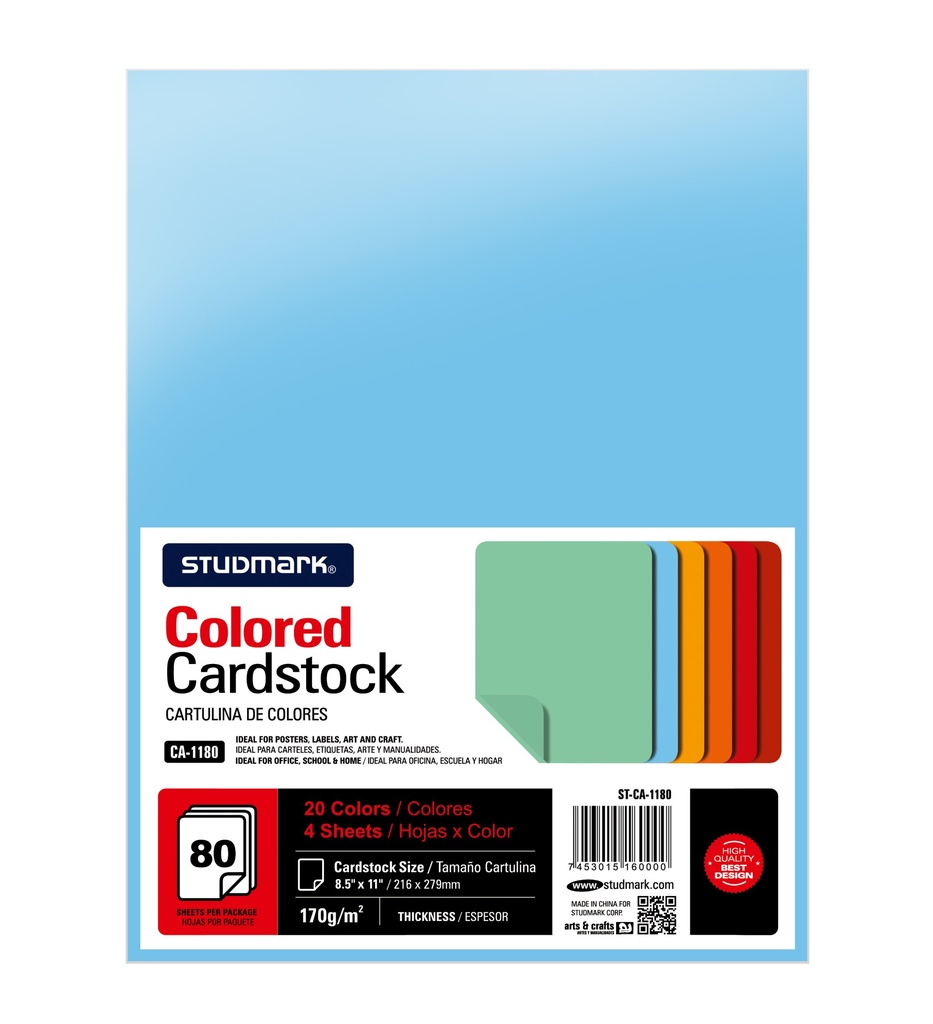 CARTULINA ST-CA-1180 CARTA 80X1 20 COLORES