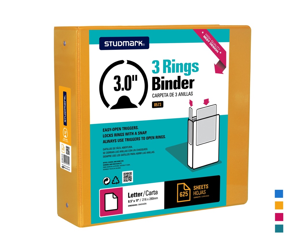 FOLDER ST-00573-F2 3 ANILLOS 3" MOSTAZA