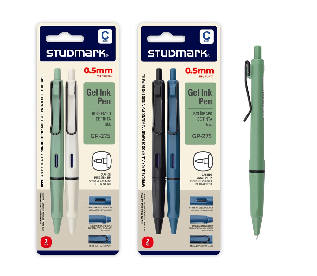 LAPIZ ST-GP-275-C AZ GEL 0.5mm 2PZS