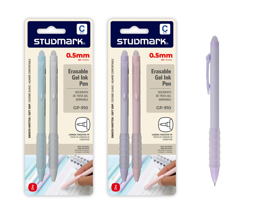 LAPIZ ST-GP-910-C AZ GEL 0.5mm BORRABLE 2PZS