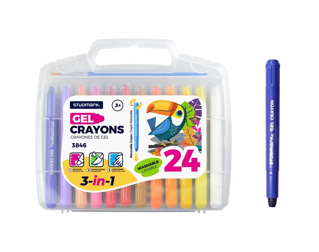 CRAYON ST-03846 GEL RETRACTIL 3EN1 24 COL.