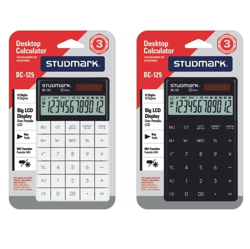 [03690] CALCULADORA ST-DC-125 12 DIG NG Y BCO.