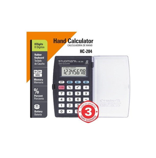 [03807] CALCULADORA ST-HC-204 8 DIG C/TAPA