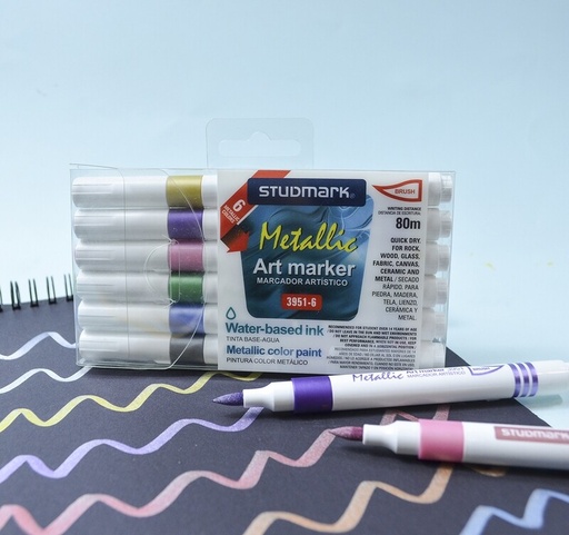 [04168           ] MARCADOR ART.ST-03951-6 PINCEL TINTA METAL 6 COL            