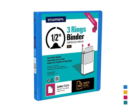 [04399] FOLDER ST-00513-S2 3 ANILLOS 1/2" AZ MEDIO
