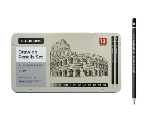 [04593] LAPIZ GRADUADO ST-03450 SURT CAJA METAL